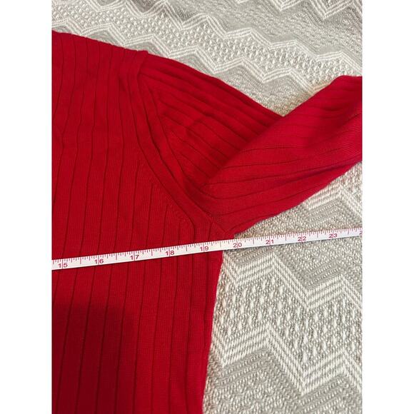 Banana Republic Ribbed Merino Movk-Neck Sweater in RED, size L, NWT! - Picture 10 of 11